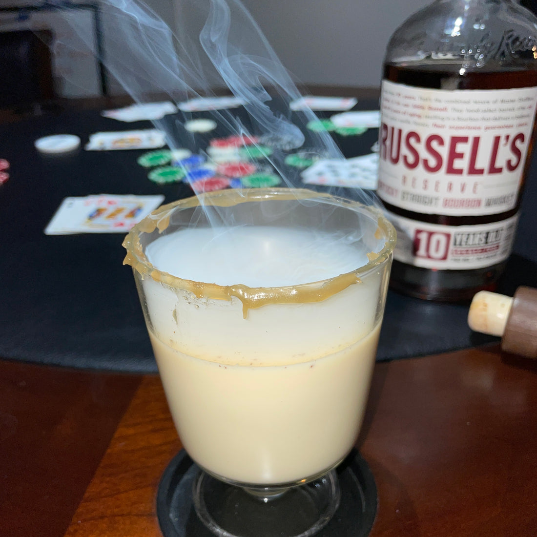 Spiked and smoked eggnog holiday cocktail recipe