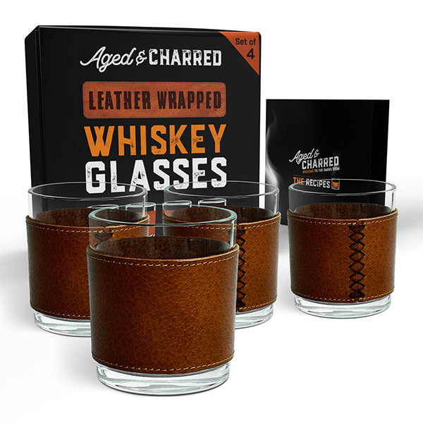 Leather Wrapped Rocks Glasses