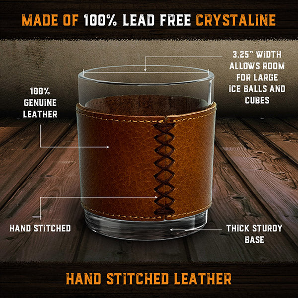 Leather Wrapped Rocks Glasses