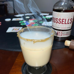 Spiked and smoked eggnog holiday cocktail recipe