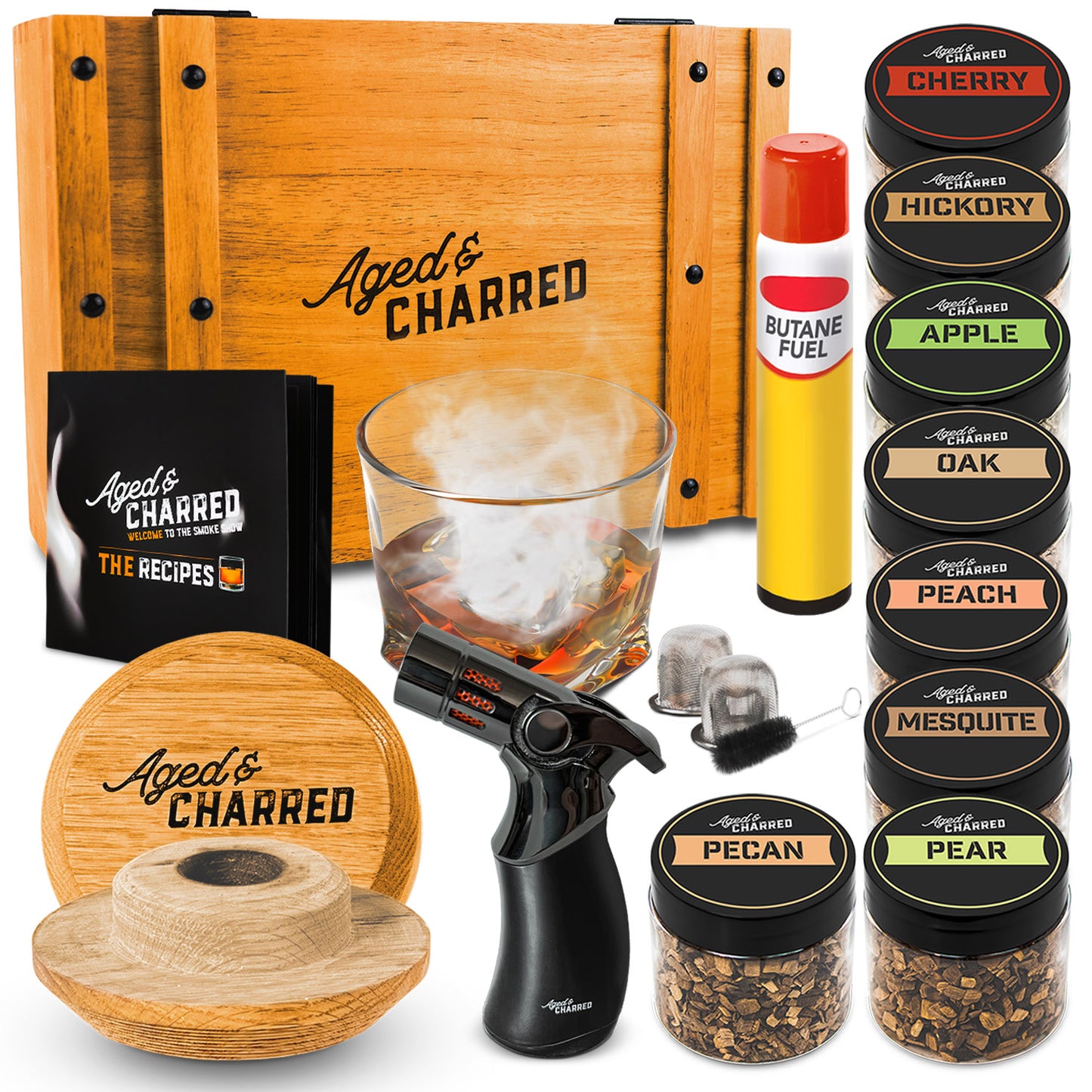 Smoke Lid Premium Kit - Cocktail Smoker In Wooden Box