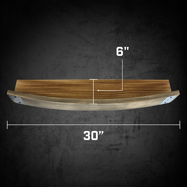 Wooden barrel stave wall shelf dimensions