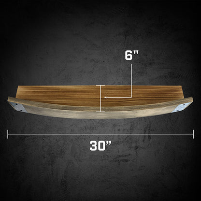 Wooden barrel stave wall shelf dimensions