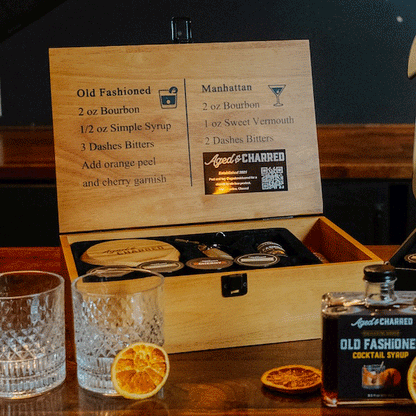 Kit Premium Smoke Lid - Tapa para ahumar cócteles en caja de madera