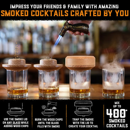 Step by step instructions on how to use Aged & Charred whiskey smoker lid kit with torch.