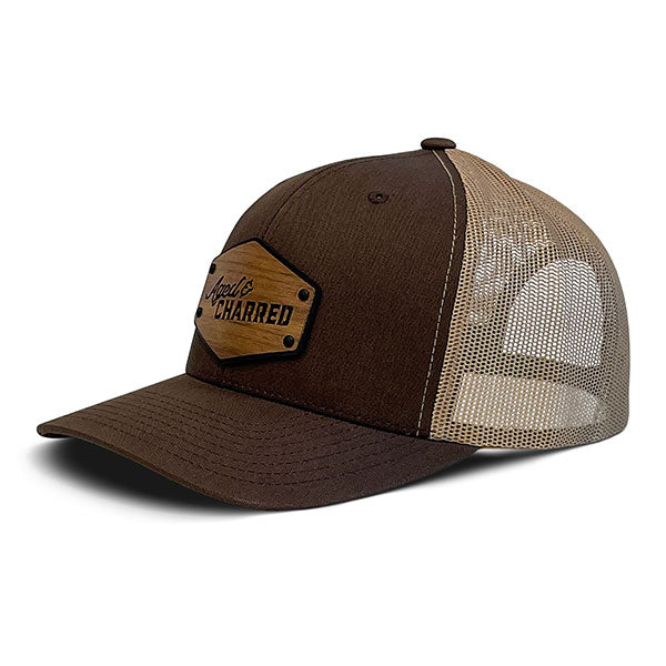 Snapback Trucker Hat With Walnut Wood Patch